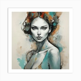 Mixed Media Pose Abstract Figurative Art Print 1 Art Print