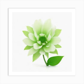 Green Flower Art Print