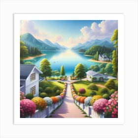 Lakeside Garden Art Print