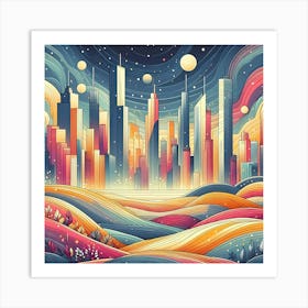 Cityscape Painting 4 Art Print