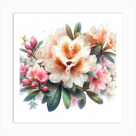 Flowers of Rhododendron 3 Art Print