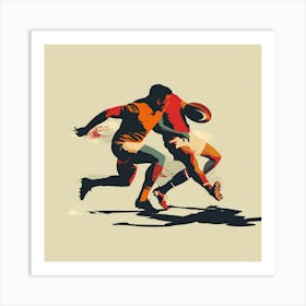 Rugby Player Running 4 Art Print