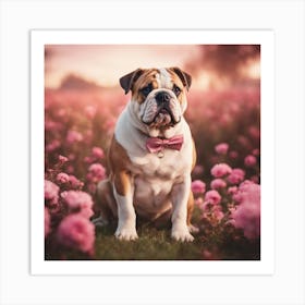 Bulldog In A Field Art Print