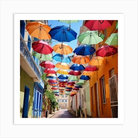 Colorful Umbrellas 2 Art Print