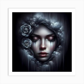 Girl In The Clouds Art Print