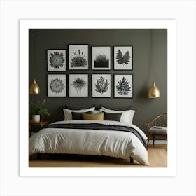 Grey Bedroom 1 Art Print