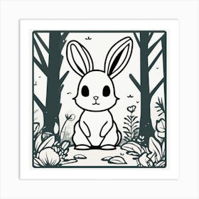 Rabbit In The Woods 59 Art Print