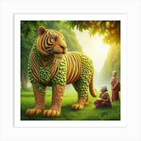 Tiger And Woman 1 Art Print