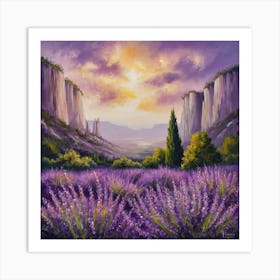 Lavender Field 1 Art Print