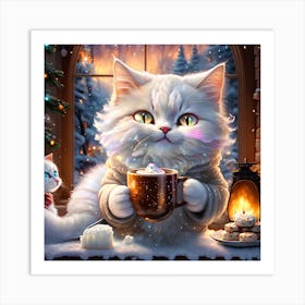 Christmas Cats Art Print