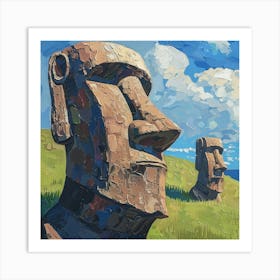 A Easter Island In Chile Oil Painting Illustrati 1720367318 3 Art Print