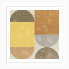 Abstract Shapes In Earthly Tones Art Print