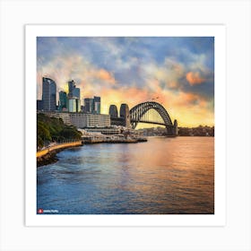 Sydney Harbour Bridge At Sunset Art Print