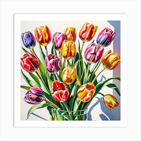 Tulips In A Vase Art Print