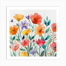 Watercolor Flowers 48 Art Print