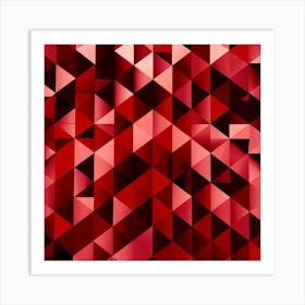 Abstract Red Triangles Background Art Print