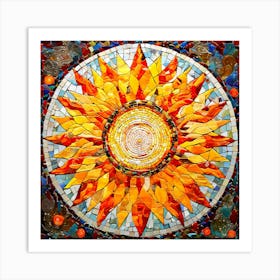 Mosaic Sun A Sun Created From A Mosaic Art Print