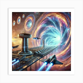 A Sci Fi Scene Harmonic Rift Generator Portals Art Print