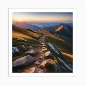 Sunrise In The Mountains Art Print