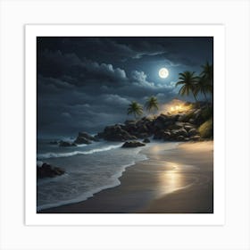 Night On The Beach Art Print