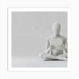 Man Sitting In Yoga Pose Art Print