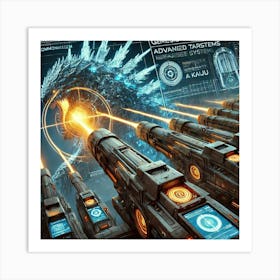 Nemesis Railguns Targeting Kaiju Iron Commonwealth Art Print