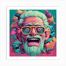 Old Man With Glasses Art Print