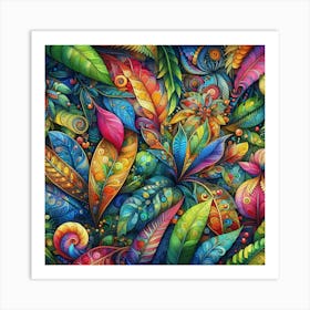 Colorful Leaves Art Print