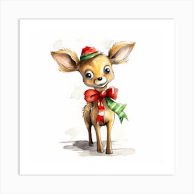 Deer Christmas Art Print