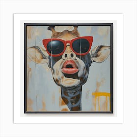 Giraffe With Sunglasses Art Print