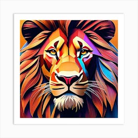 Abstract Lion 2 Art Print