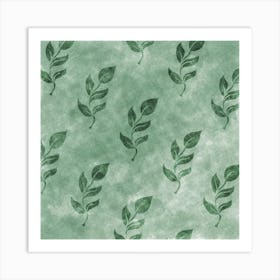 Leaf Pattern Totebag Throw pillow herb nature green Art Print