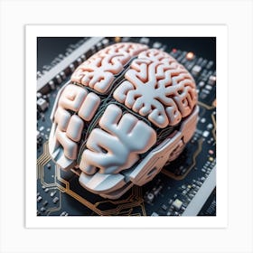 Brain On A Circuit Board 3 Art Print