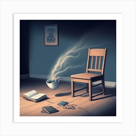 Chair And A Book Art Print