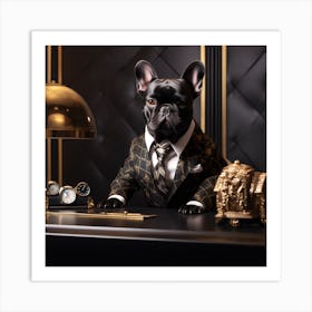 Frenchie Luxury Art By Csaba Fikker 003 Art Print