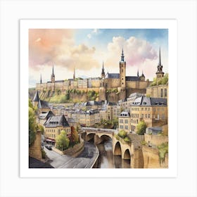 Cityscape Of Brussels 1 Art Print