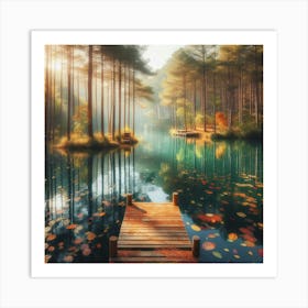 Pier In The Woods 1 Art Print