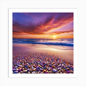 Pebbles On The Beach Art Print