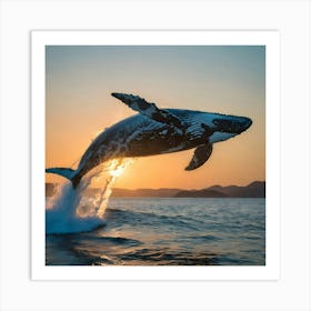 Humpback Whale Jumping 8 Art Print