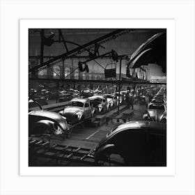 Volkswagen Factory Producing Beetle Cars, 1952 Art Print