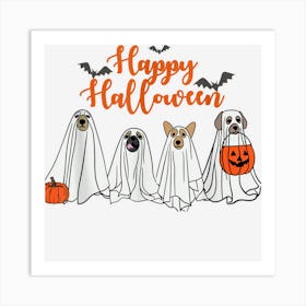 Happy Halloween Ghosts Retro Halloween Costume Art Print