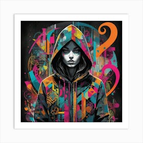 Girl In Hoodie 1 Art Print