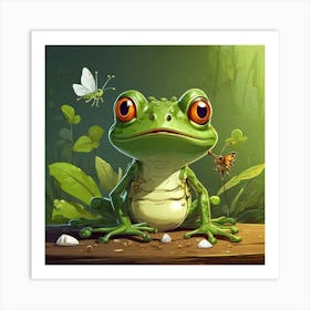 Frog art print Art Print