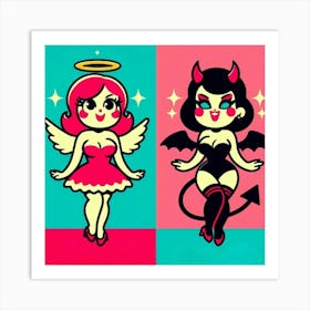 Good Girl and Bad Girl 2 Art Print