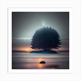 Tree In The Water 5 Art Print