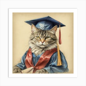 Graduation Cat 6 Art Print