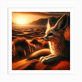 Fennec Fox In the Desert Art Print