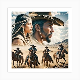 Last Frontier Cowboys And Indians Art Print