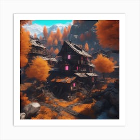 Autumn Village 61 Art Print