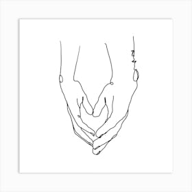 Heart In Your Hands Square Line Art Print